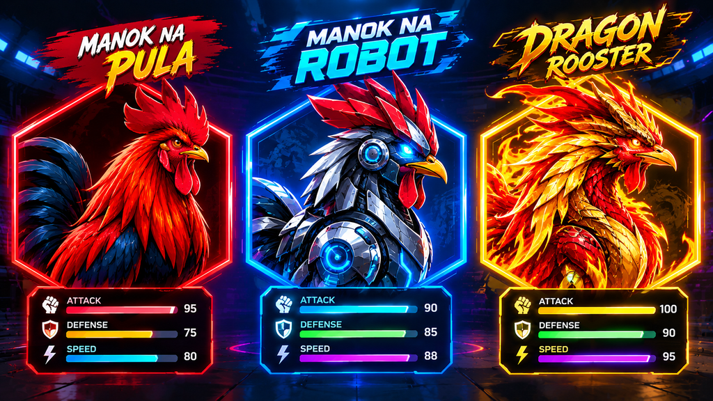 Manok na Pula character tiers and rooster stats chart